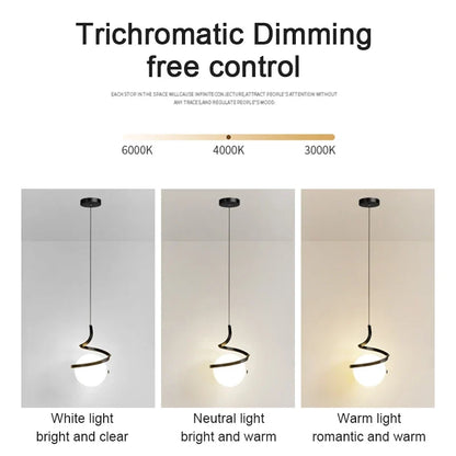 Nordic Glass Ball Pendant Light in Iron Finish