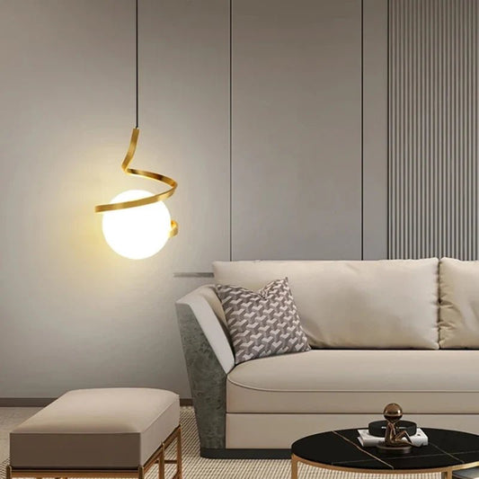 Nordic Glass Ball Pendant Light in Iron Finish - Decorbites