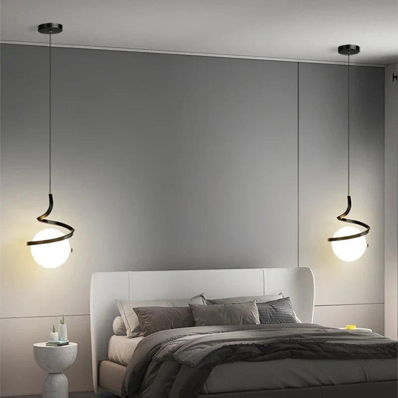 Nordic Glass Ball Pendant Light in Iron Finish - Decorbites