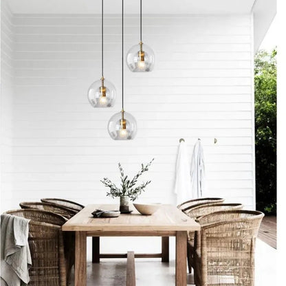 Nordic Glass Pendant Light in Amber or Clear - Decorbites