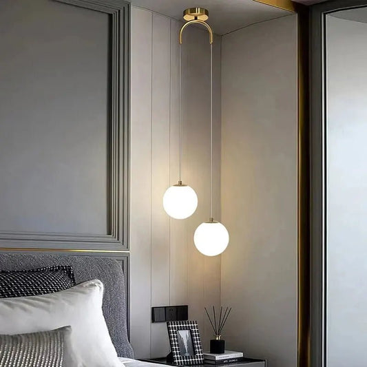 Nordic Glass Pendant Light With Brass or Black Finish - Decorbites