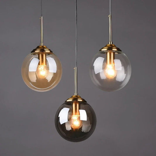 Nordic Glass Pendant Light With Polished Steel Finish - Decorbites