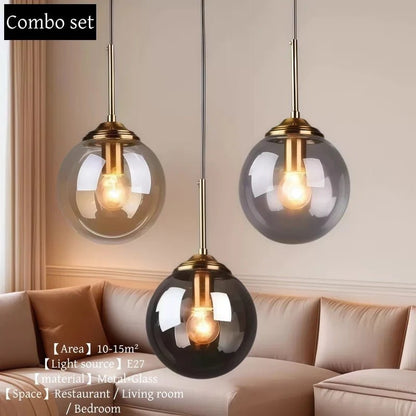 Nordic Glass Pendant Light With Polished Steel Finish - Decorbites