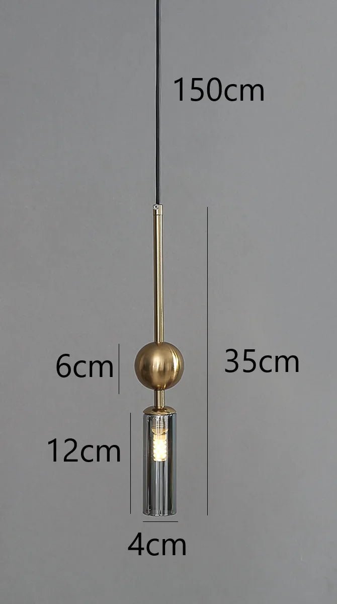 Nordic Gold and Black Glass Pendant Light - Decorbites