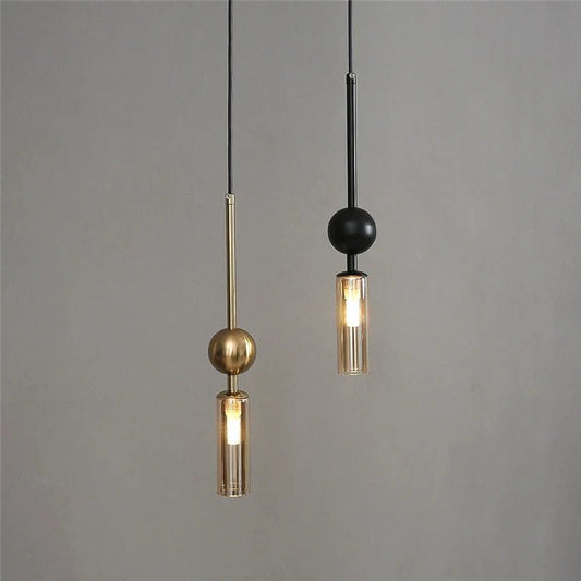 Nordic Gold and Black Glass Pendant Light - Decorbites