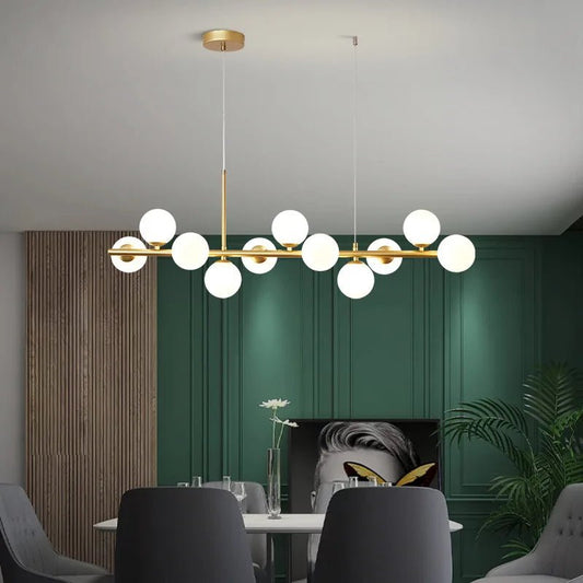 Nordic Gold Glass Globe 11-Light Pendant Lamp - Decorbites