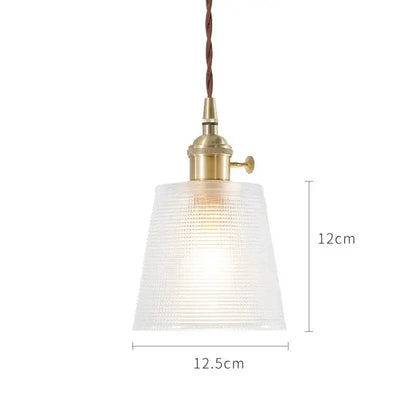 Nordic Japan style glass pendant light with brass socket and textured white glass shade for dining room lighting