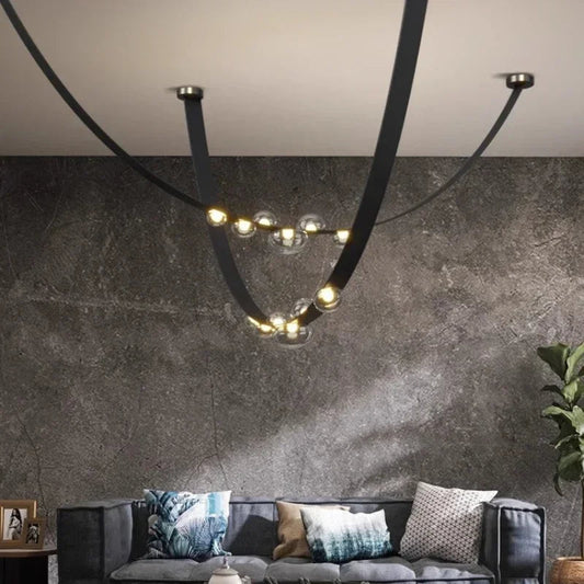 Nordic Leather and Glass Pendant Chandelier - Decorbites