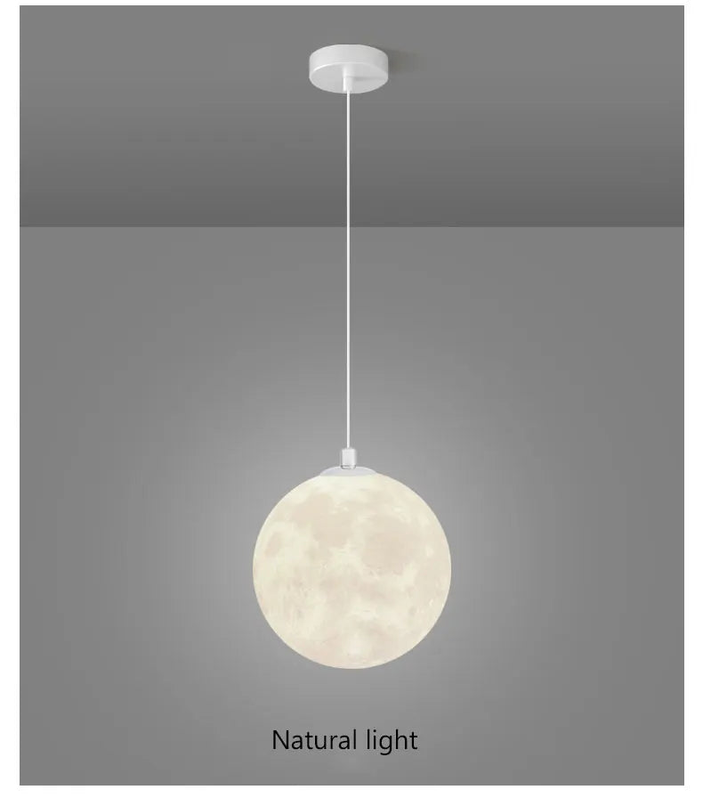 Nordic led moon pendant chandelier with soft white glow and textured surface ideal for dining room kitchen lighting