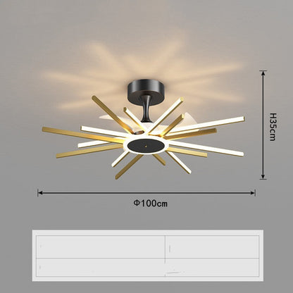 Nordisches Licht Luxus Wohnzimmer Deckenventilatorlampe Einfacher Neuer Stil