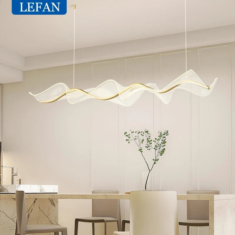 Nordic Long Wave Aluminum Pendant Light