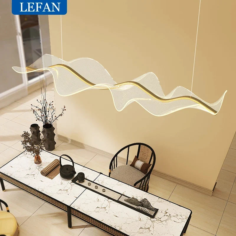 Nordic Long Wave Aluminum Pendant Light