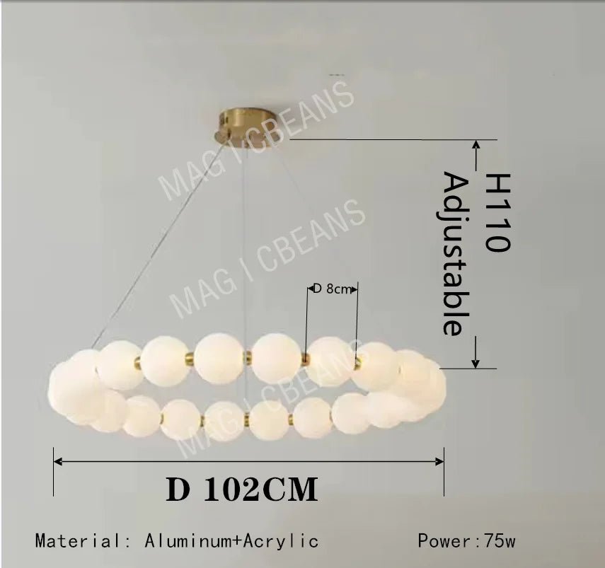 Nordic Magic Bean Round Gold Pendant Light - Decorbites