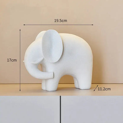 Nordic matte white elephant resin statue with smooth ceramic finish minimalist design for living room decorbites elephant resin decor