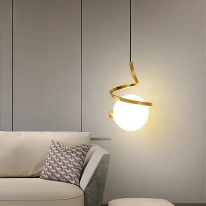Nordic Metal Cord Pendant Light in White, Black, or Gold - Decorbites