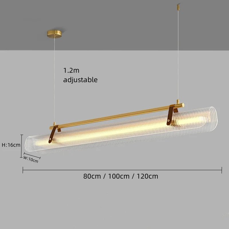 Nordic Minimalist Acrylic Strip Pendant Light - Decorbites