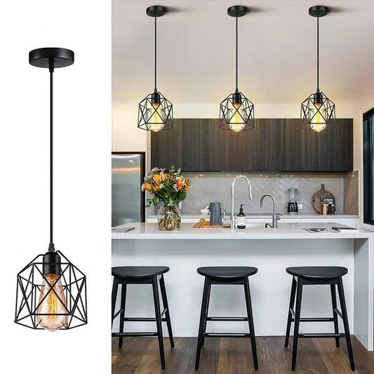 Nordic Minimalist Black Metal E27 Pendant Light - Decorbites