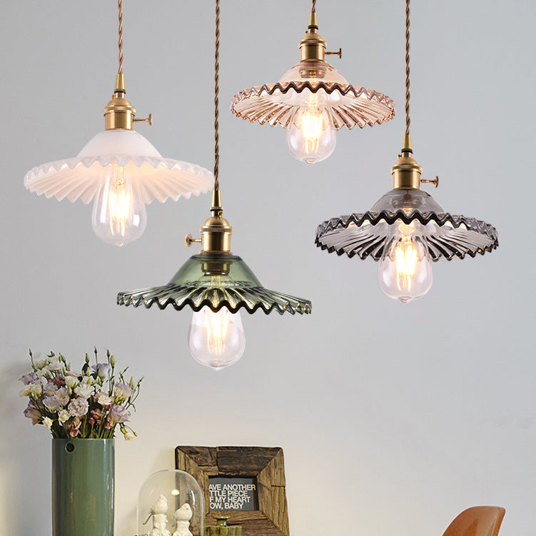 Glass Copper Chandelier