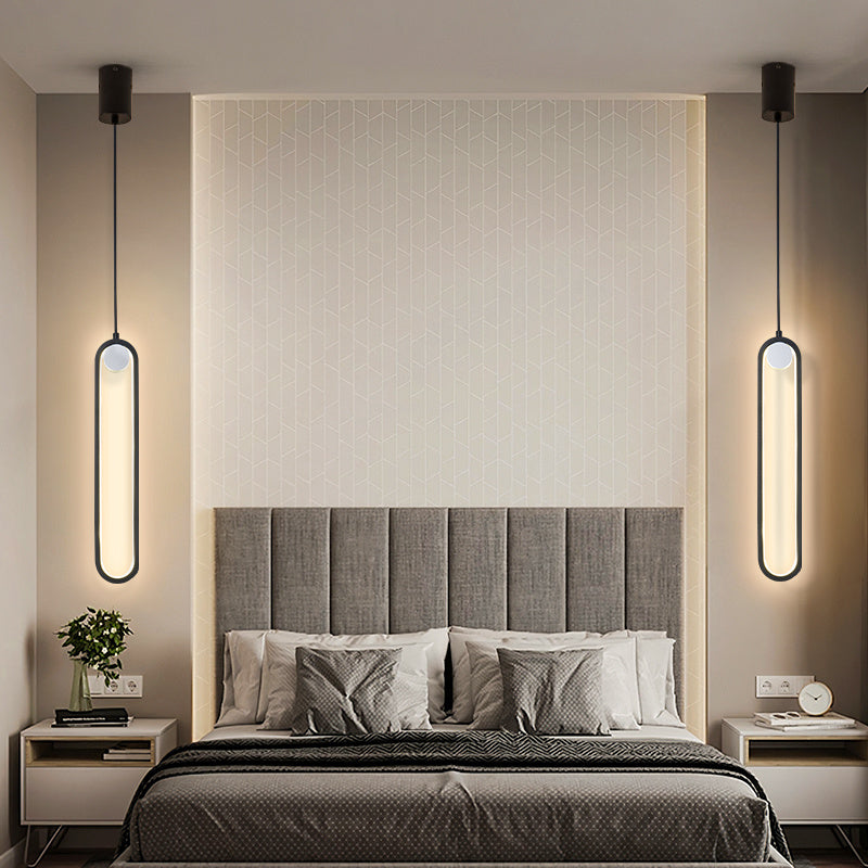 Aluminum Oval Bedside Chandelier