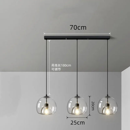 Nordic Smoke Gray Glass Pendant Light Chandelier - Decorbites