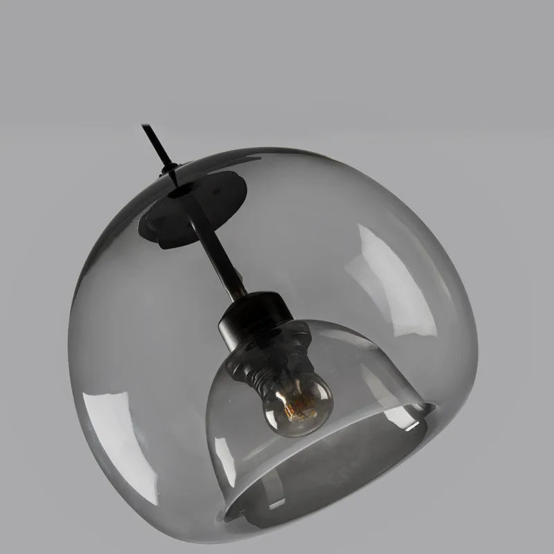 Nordic Smoke Gray Glass Pendant Light Chandelier - Decorbites