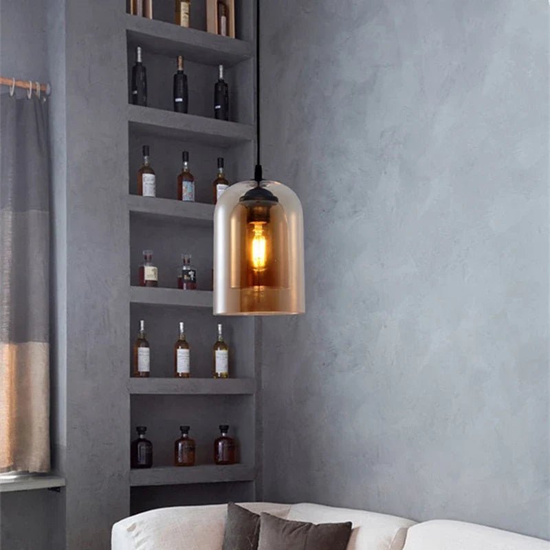 Nordic Smoky Gray Glass Pendant Light - Decorbites