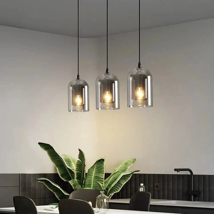 Nordic Smoky Gray Glass Pendant Light - Decorbites