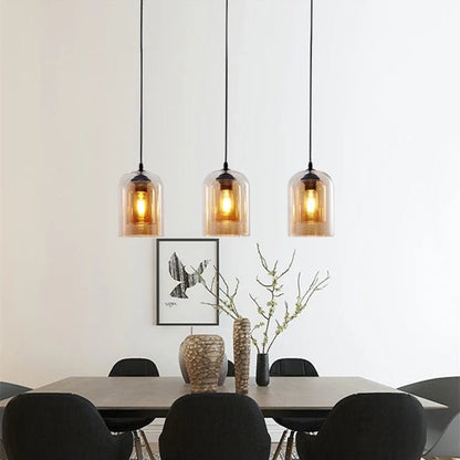 Nordic Smoky Gray Glass Pendant Light - Decorbites