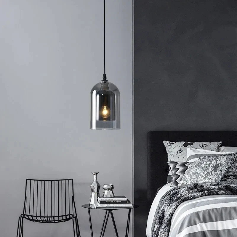 Nordic Smoky Gray Glass Pendant Light - Decorbites