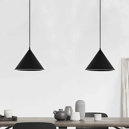 Black nordic stylish metal pendant light 10 and 12.5 inch diameter hanging lamp over dining table
