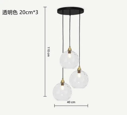 Nordic Water Grain Colored Glass Globe Pendant Light - Decorbites