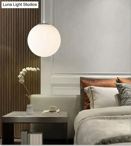 Decorbites™ nordic white glass pendant lights with a minimalist frosted glass ball globe for modern living spaces