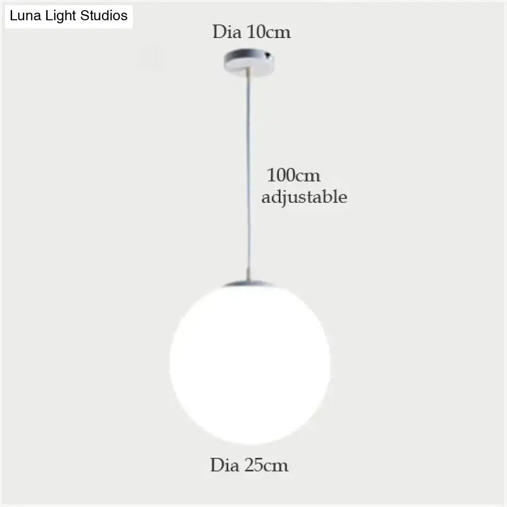 Decorbites nordic white glass ball pendant lights with frosted glass globe and chrome hardware for modern interiors