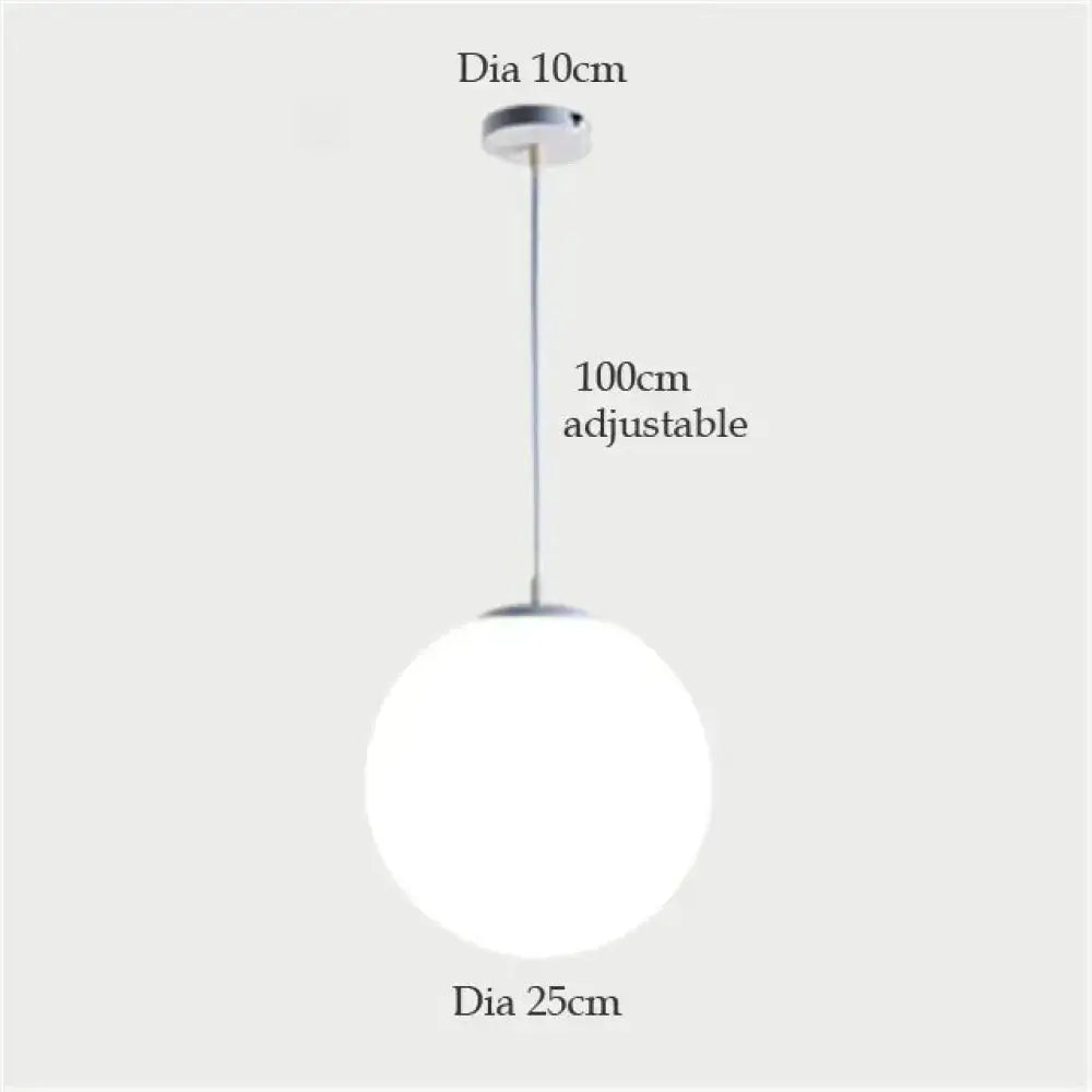 Decorbites™ nordic white glass ball pendant lights with frosted glass globe and chrome finish for modern living spaces