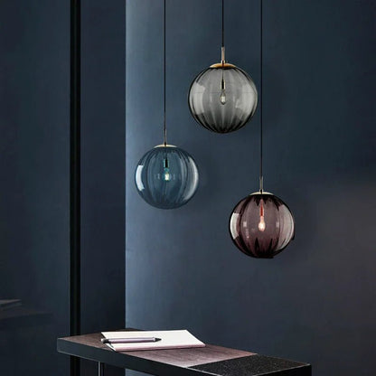Nordic White Glass Globe Pendant Light - Decorbites