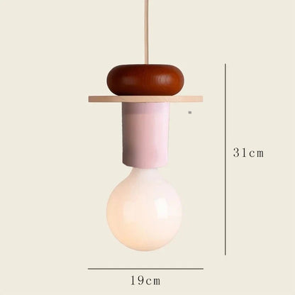 Nordic Wood Pendant Light With Iron Accent - Decorbites