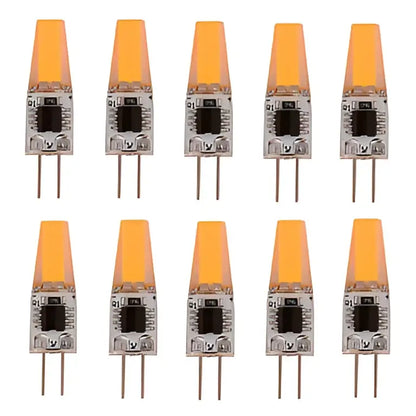 Orange g4 led bulb 220v cob lights pack of 10 with clear glass casing and metallic base for living room decorbites g4 led