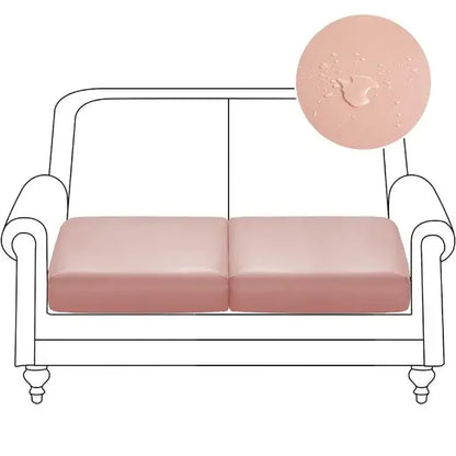 Pink waterproof pu leather sofa cover with glossy finish for living room seat protection