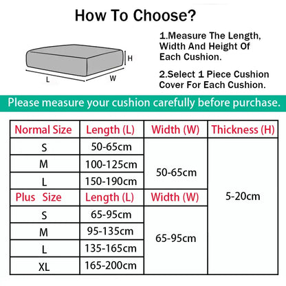 Orange waterproof PU leather sofa seat cover with rectangular soft cushion cover and labeled dimensions for living room use