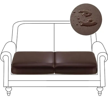 Brown leather sofa cover with water-resistant finish for living room protection in orange waterproof pu leather design