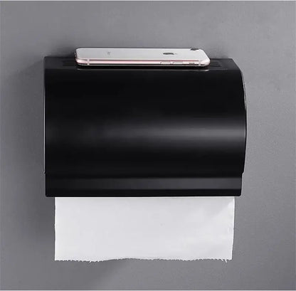 Ornate black carved aluminum toilet paper holder with black matte finish and sleek modern design by decorbites black carved
