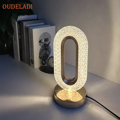 Oudeladi oval gold crystal bedroom table lamp with led light and gold-toned base for decorbites crystal bedroom table decor