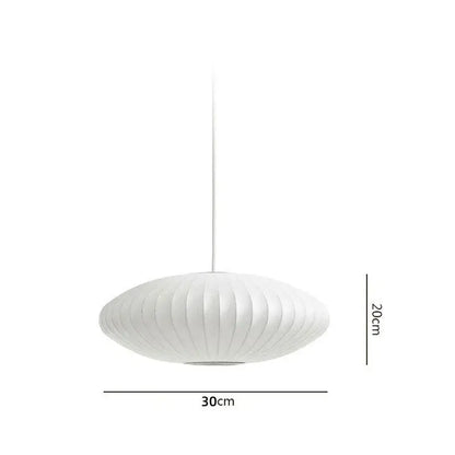 Oval white ribbed bubble silk pendant chandelier featuring a sleek modern design for dining room decorbites bubble silk