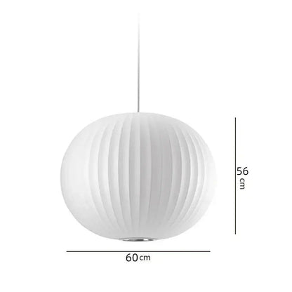 Oval white ribbed bubble silk pendant chandelier with vertical ribbed texture for dining room decorbites bubble silk