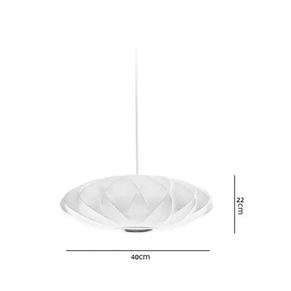 Oval white ribbed bubble silk pendant chandelier with geometric petal design and frosted glass finish for dining room decorbites bubble silk