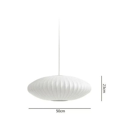 Oval white ribbed bubble silk pendant chandelier with modern design for dining room decorbites bubble silk pendant