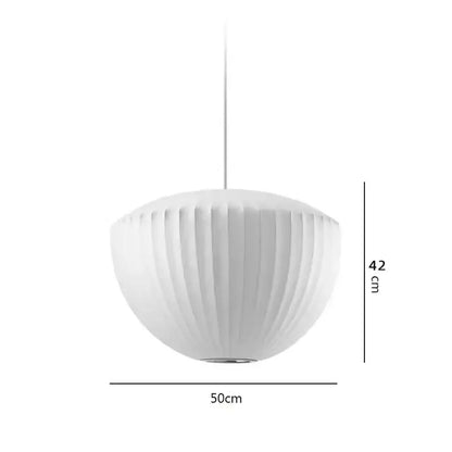 Oval white ribbed bubble silk pendant chandelier with sleek modern design for dining room decorbites bubble silk lighting