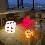Oversized colorful dice night lamp set in white pink and yellow with remote control for bedroom decorbites colorful remote