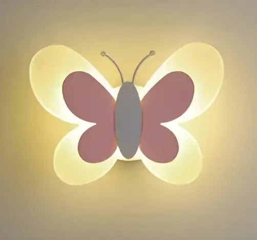 A soft pink and white butterfly girl room lamp with glowing illuminated design for bedroom decorbites butterfly girl decor