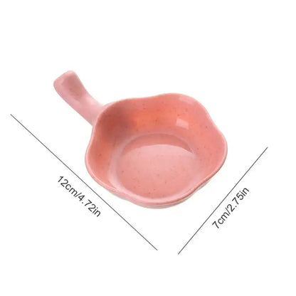 Pastel pink ceramic milk cup creamer shaped like a leaf with handle from decorbites ceramic milk set